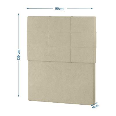 Cabeceira Estofada Solteiro 90 Cm Marte Veludo - Skybox Cor Bege