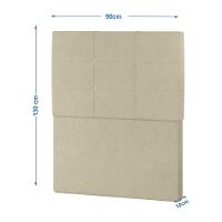 Cabeceira Estofada Solteiro 90 Cm Marte Veludo - Skybox Cor Bege - 1