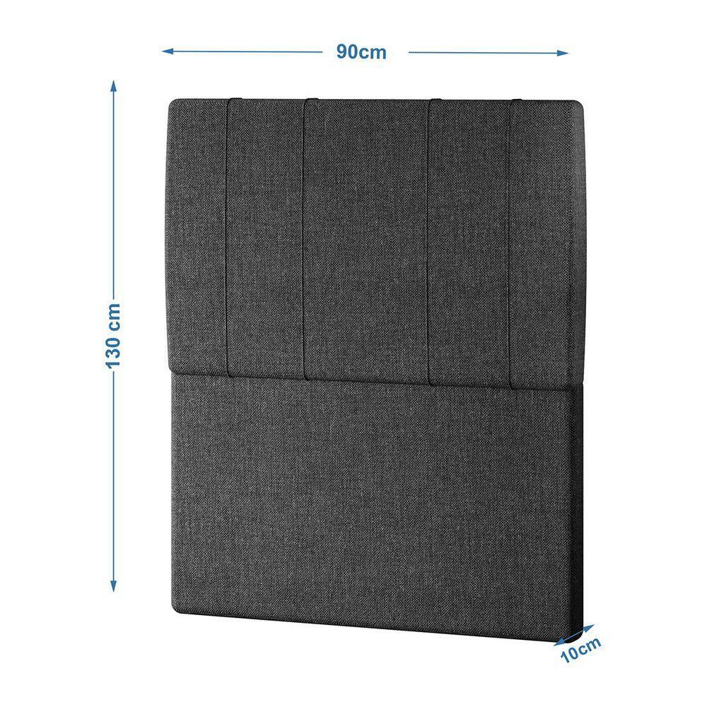 Cabeceira Estofada Solteiro 90 Cm Venus Linho - Skybox Cor Preto - 3