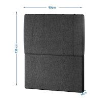 Cabeceira Estofada Solteiro 90 Cm Venus Linho - Skybox Cor Preto - 3