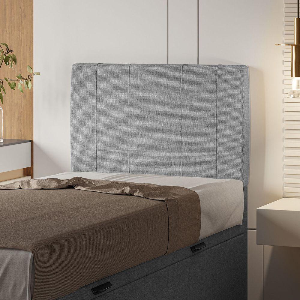Cabeceira Estofada Solteiro 90 Cm Venus Linho - Skybox Cor Cinza - 1