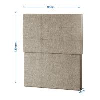 Cabeceira Estofada Solteiro 90 Cm Terra Linho - Skybox Cor Bege - 2