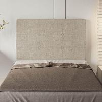 Cabeceira Estofada Solteiro 90 Cm Terra Linho - Skybox Cor Bege