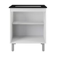 Balcão Para Cooktop 5 Bocas Com 2 Portas Jade Branco - Moblis - 1