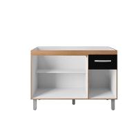 Balcão Para Pia 1,20m Anita Com 2 Portas E 2 Gavetas Savana/preto - Moblis - 2