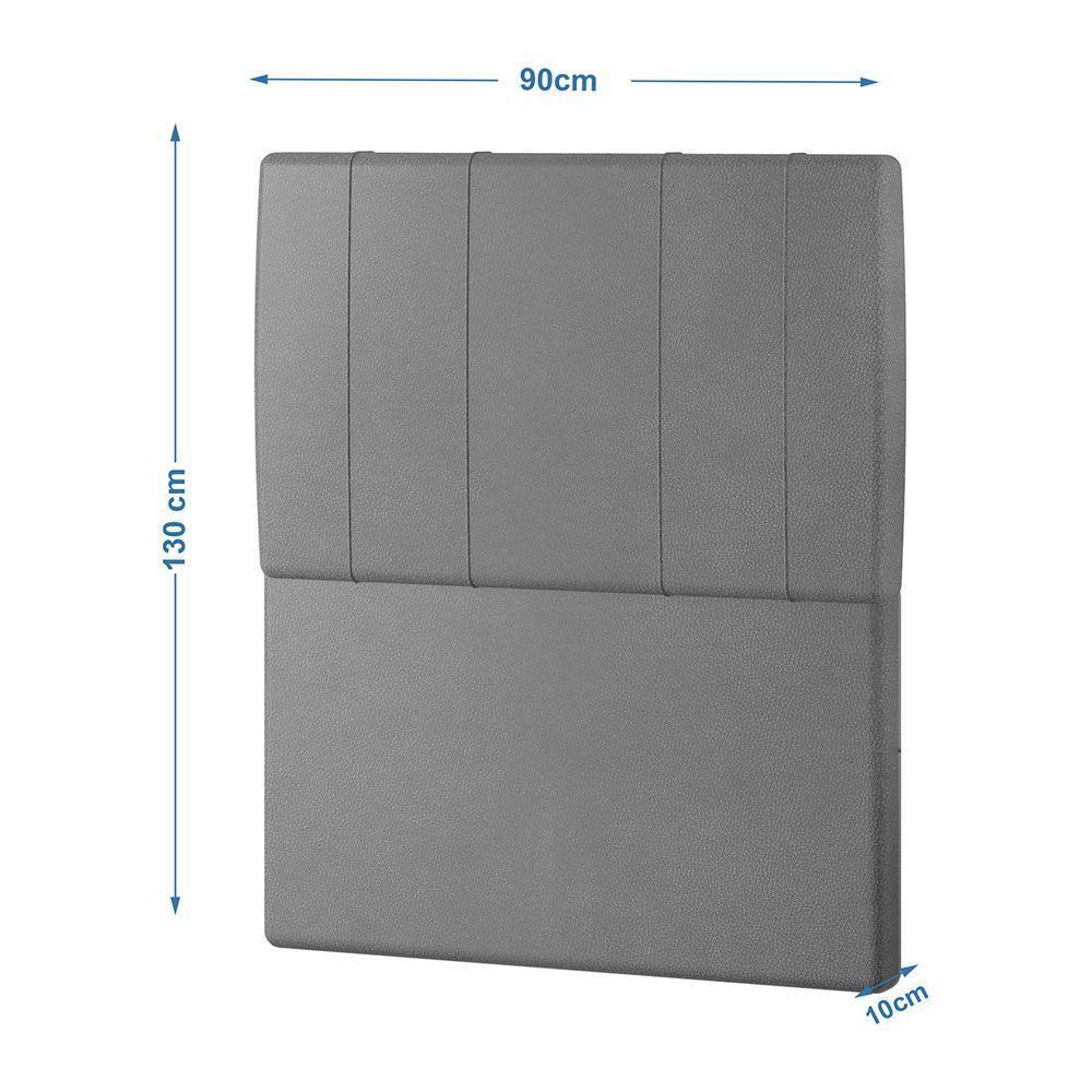 Cabeceira Estofada Solteiro 90 Cm Venus Corino - Skybox Cor Cinza - 2