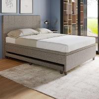 Base Box Casal Com Cama Auxiliar Com Colchão Conjugado Linho - Skybox Cor Marrom - 6