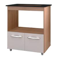 Balcão Para Cooktop 5 Bocas Com 2 Portas Elisa Savana/off White - Moblis - 1