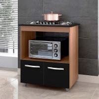 Balcão Para Cooktop 5 Bocas Com 2 Portas Elisa Savana/preto - Moblis - 3