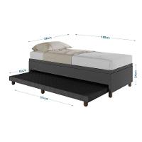 Base Box Solteiro Com Cama Auxiliar C/colchão Conjugado Corino - Skybox Cor Preto - 5