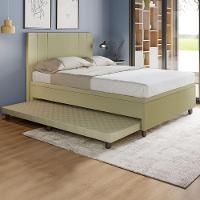 Base Box Casal Com Cama Auxiliar Com Colchão Conjugado Corino - Skybox Cor Bege - 1