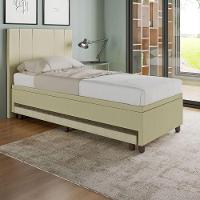 Base Box Solteiro Com Cama Auxiliar C/colchão Conjugado Corino - Skybox Cor Bege - 6