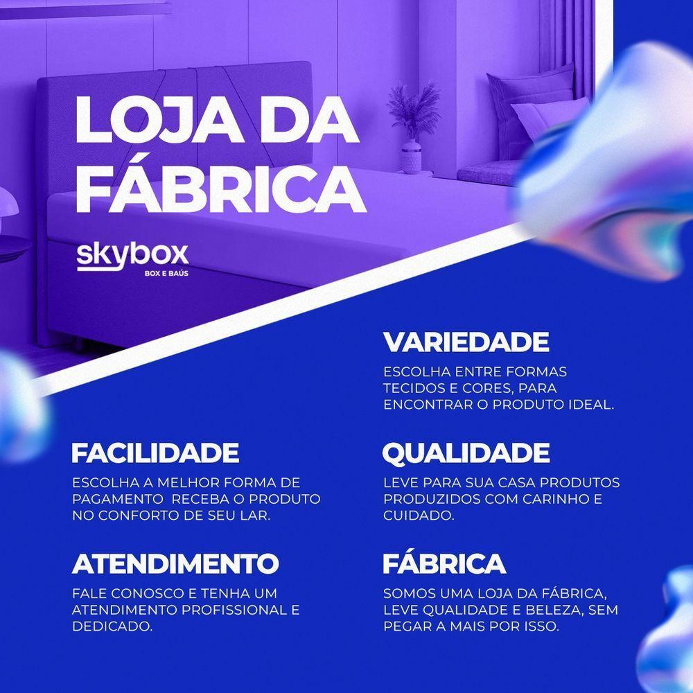 Base Box Solteiro Com Cama Auxiliar Com Colchão Conjugado Linho - Skybox Cor Marrom - 4