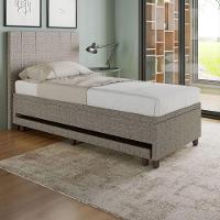 Base Box Solteiro Com Cama Auxiliar Com Colchão Conjugado Linho - Skybox Cor Marrom - 7