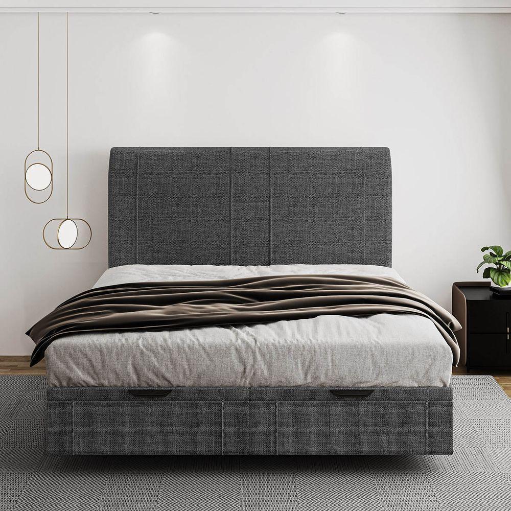 Cama Flutuante Baú Space Queen Linho - Skybox Cor Preto - 1