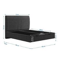 Cama Flutuante Baú Space Queen Linho - Skybox Cor Preto - 3