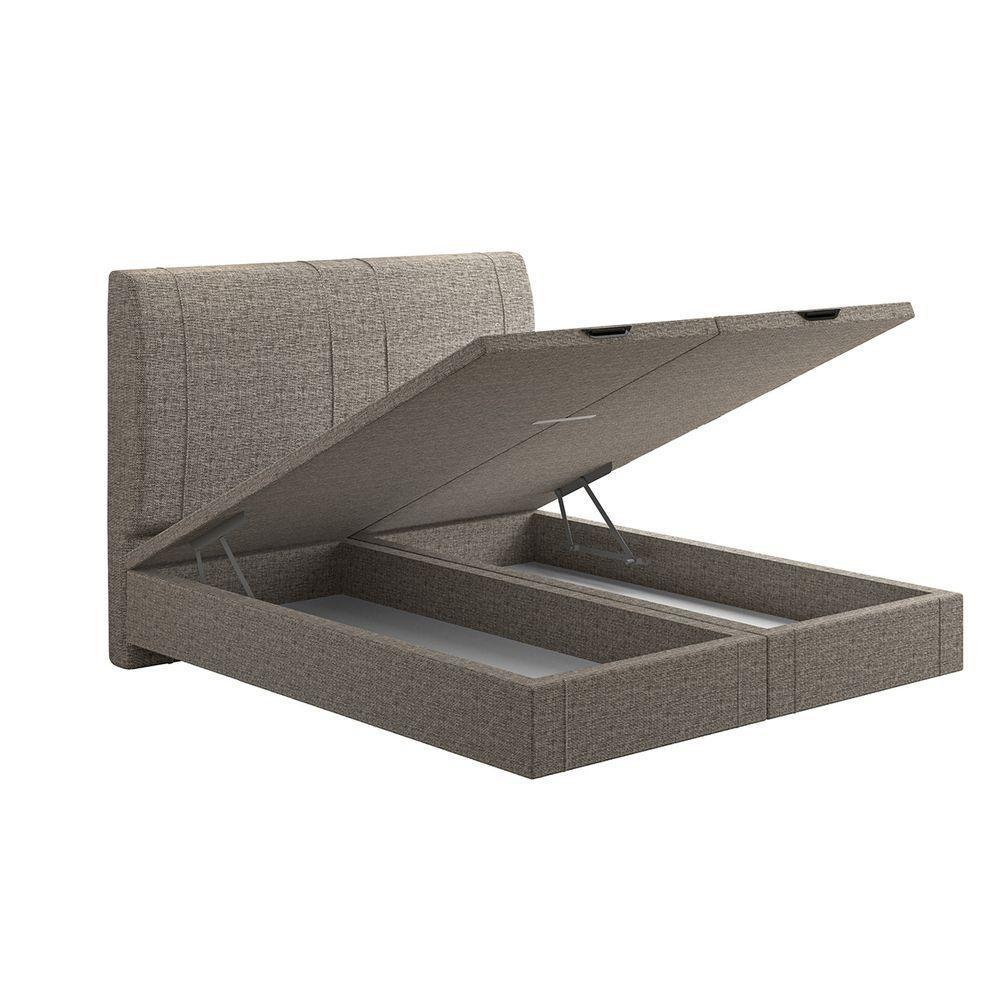 Cama Flutuante Baú Space Queen Linho - Skybox Cor Marrom - 4