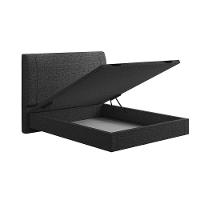 Cama Flutuante Baú Space Casal Linho - Skybox Cor Preto - 3