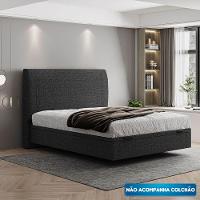 Cama Flutuante Baú Space Casal Linho - Skybox Cor Preto - 6