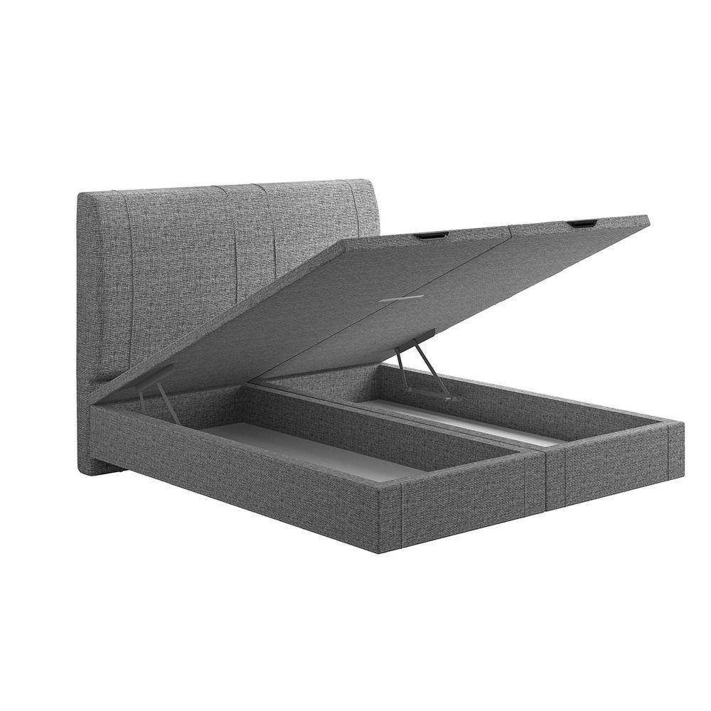 Cama Flutuante Baú Space Queen Linho - Skybox Cor Cinza - 4