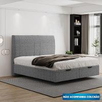 Cama Flutuante Baú Space Queen Linho - Skybox Cor Cinza - 1