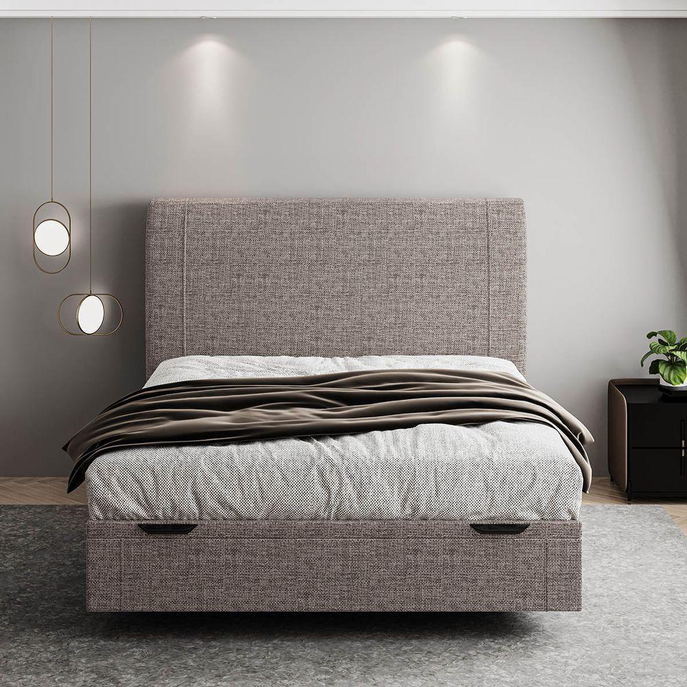 Cama Flutuante Baú Space Casal Linho - Skybox Cor Marrom - 5