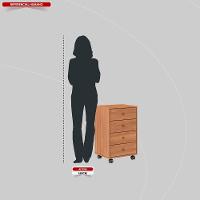 Gaveteiro Com 4 Gavetas Office Presence Amendola Touch - Demóbile