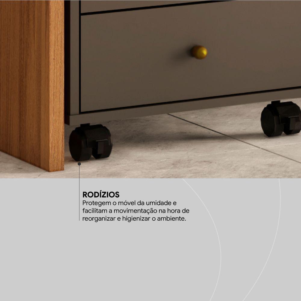 Gaveteiro Com 4 Gavetas Office Presence Amendola/grafito - Demóbile - 5