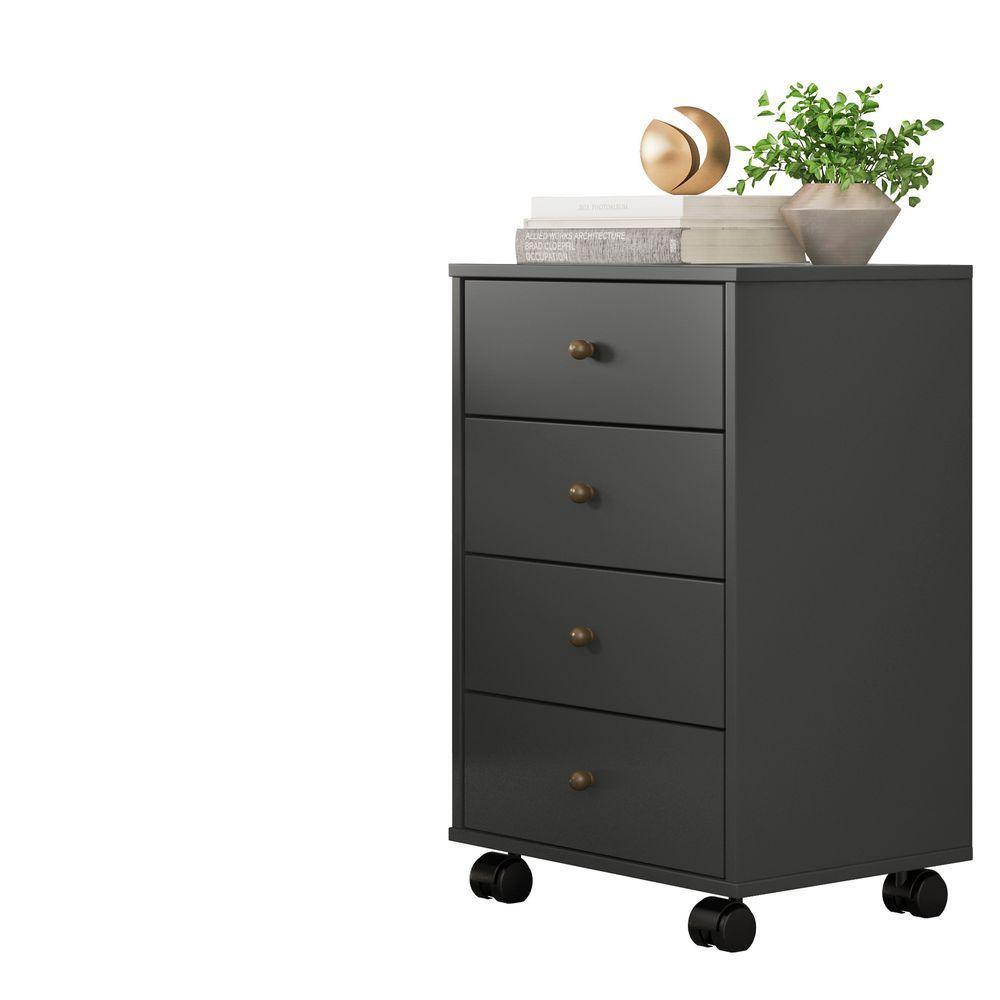 Gaveteiro Com 4 Gavetas Office Presence Amendola/grafito - Demóbile - 8