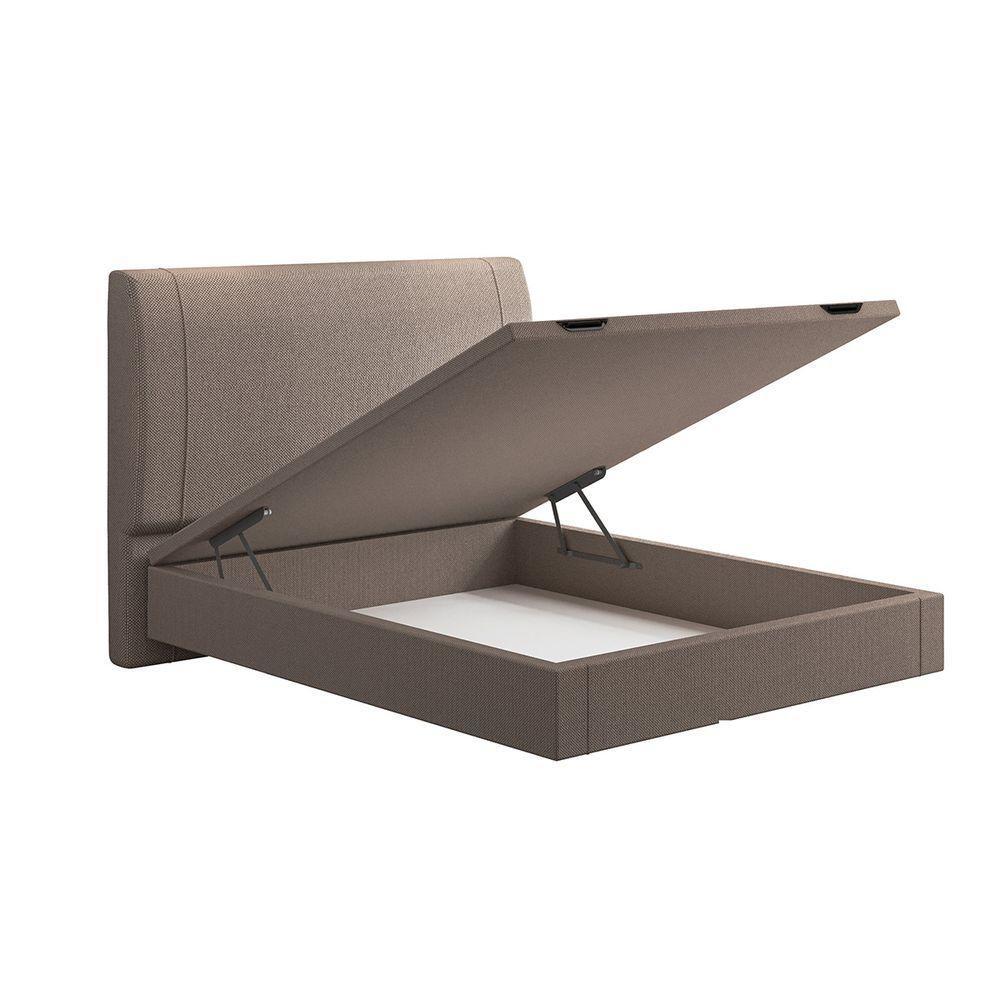 Cama Flutuante Baú Space Casal Linho - Skybox Cor Bege - 3