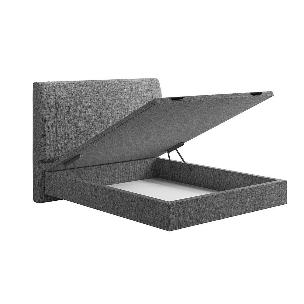 Cama Flutuante Baú Space Casal Linho - Skybox Cor Cinza - 4