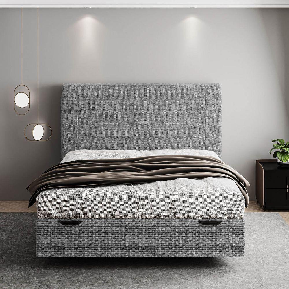 Cama Flutuante Baú Space Casal Linho - Skybox Cor Cinza - 5