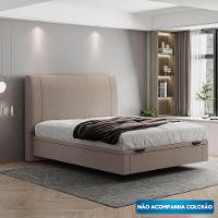 Cama Flutuante Baú Space Casal Linho - Skybox Cor Cinza - 8