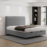 Cama Flutuante Baú Space King Linho - Skybox Cor Cinza - 7