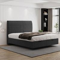Cama Flutuante Baú Space King Linho - Skybox Cor Preto - 2