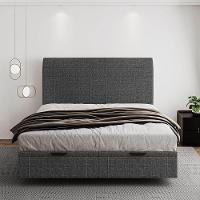 Cama Flutuante Baú Space King Linho - Skybox Cor Preto