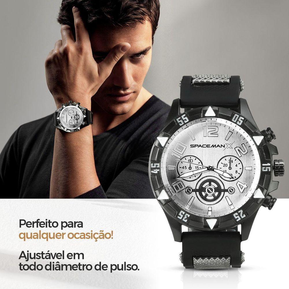 Relogio Aço Inox Masculino + Pulseira + Oculos Sol + Cordão Qualidade Premium Social Silicone Casual - 7