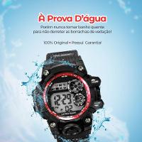 Relogio Silicone Infantil Digital Criança Menino + Caixa Vermelho Silicone Ajustavel Data Preto