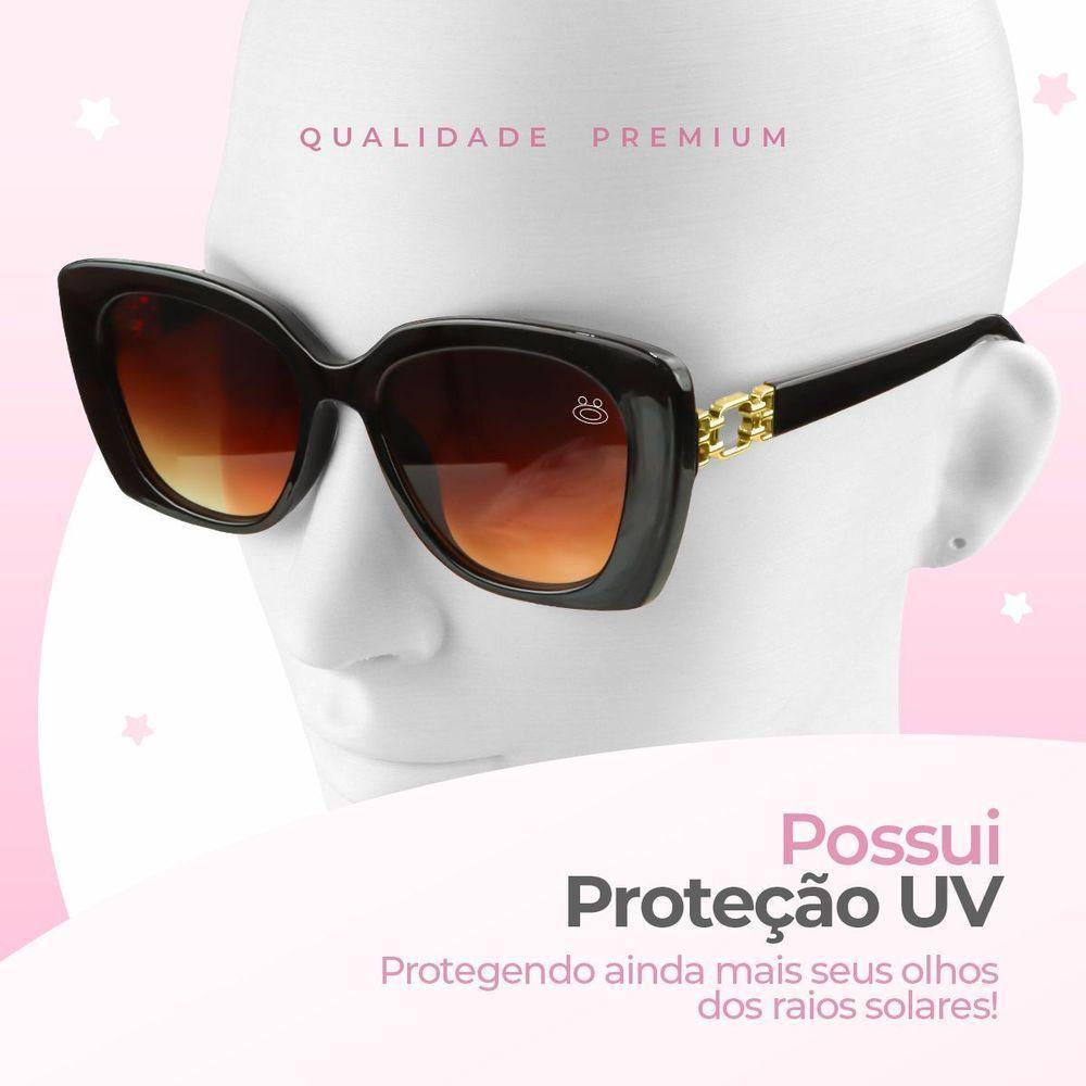 Relogio Feminino Banhado + Oculos Proteção Uv Sol + Caixa Qualidade Premium Presente Moda Casual - 8