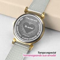 Relogio Feminino Aço Dourado + Colar Coração Amor + Caixa Inoxidável Presente Social Moda Casual - 7