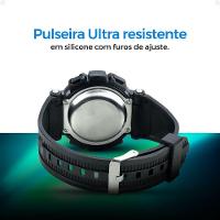 Relogio Digital Infantil Preto Silicone + Caixa + Oculos Sol Menino Data Cronometro Proteção Uv - 2