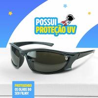 Relogio Digital Infantil Preto Silicone + Caixa + Oculos Sol Menino Data Cronometro Proteção Uv