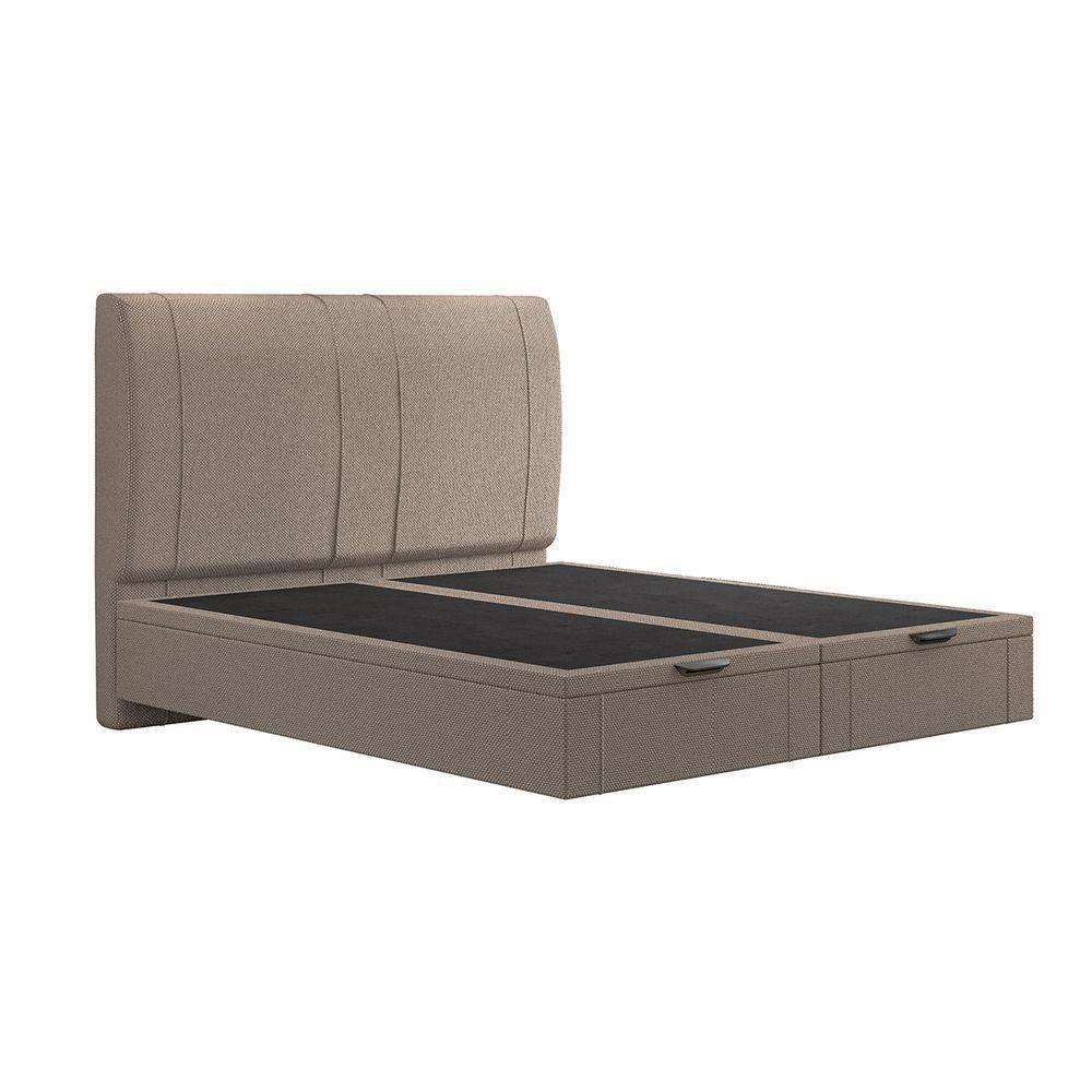 Cama Flutuante Baú Space King Linho - Skybox Cor Bege - 5