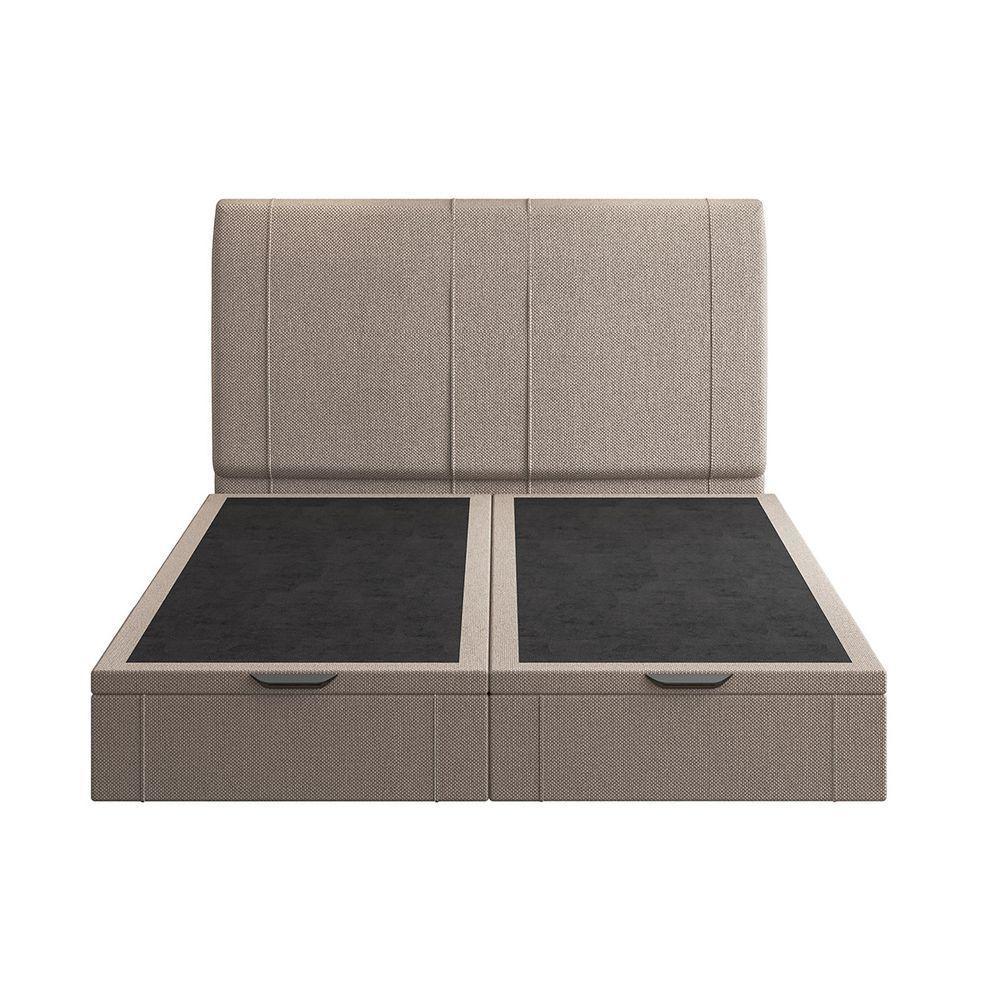 Cama Flutuante Baú Space King Linho - Skybox Cor Bege - 6