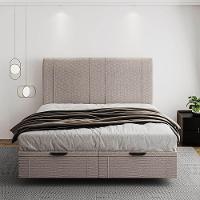 Cama Flutuante Baú Space King Linho - Skybox Cor Bege - 2