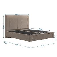 Cama Flutuante Baú Space King Linho - Skybox Cor Bege - 7