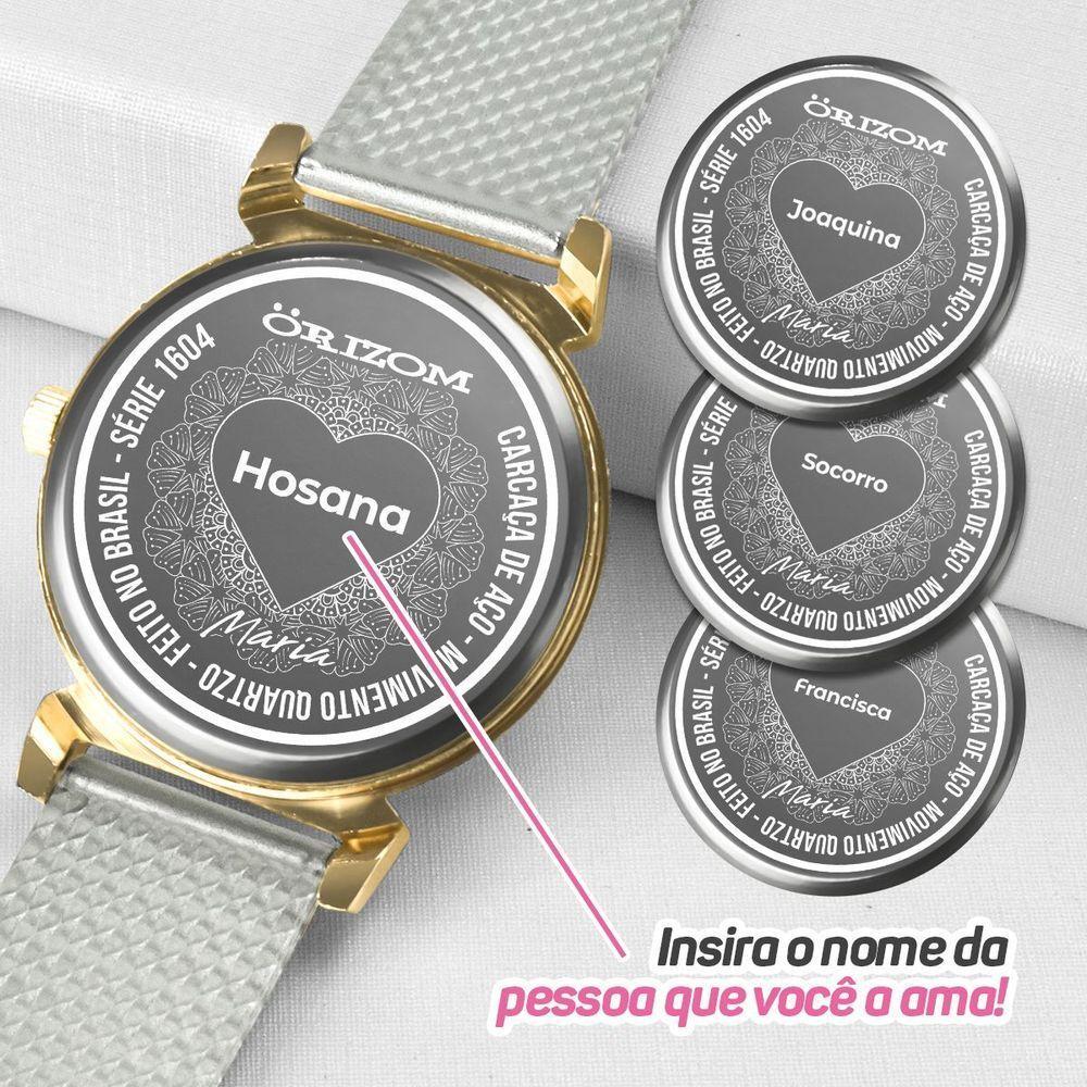 Relogio Feminino Silicone Dourado Banhado Inox Aço + Caixa Moda Presente Personalize Social Casual - 6