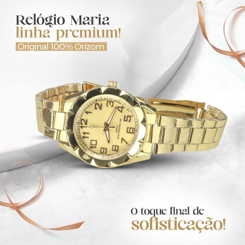 Relogio Feminino Prova Dagua Aço + Pulseira + Dourado Caixa Presente Casual Qualidade Premium Social - 3