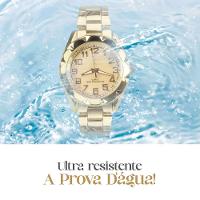 Relogio Feminino Prova Dagua Aço + Pulseira + Dourado Caixa Presente Casual Qualidade Premium Social