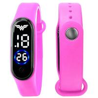 Relogio Heroi Prova Infantil Dagua Digital Mulher Maravilha Criança Presente Heroi Silicone Pink - 2
